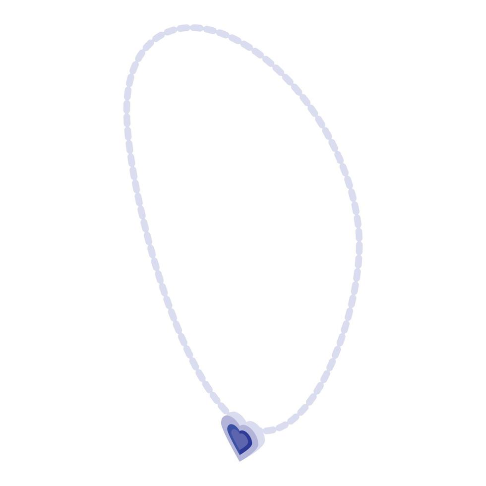 icône de collier de gemme de coeur, style isométrique vecteur