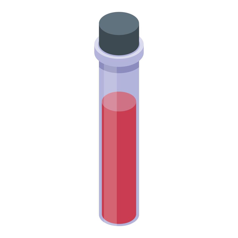 icône de tube à essai de coronavirus, style isométrique vecteur