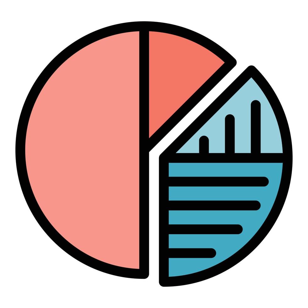 vecteur de contour de couleur de l'icône graphique à tarte de la campagne