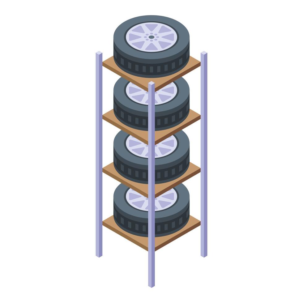 icône de rack de pneus maison, style isométrique vecteur