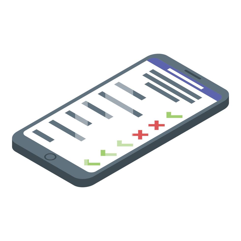 icône de suivi de colis smartphone, style isométrique vecteur