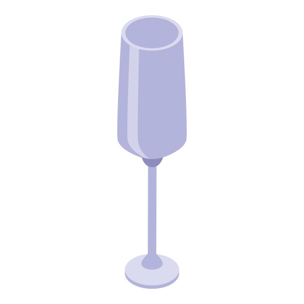 icône de verre à vin, style isométrique vecteur
