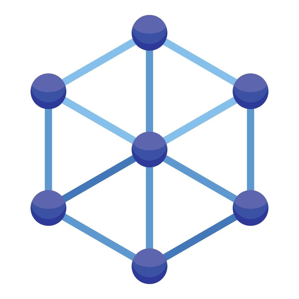 icône de cube de nanotechnologie, style isométrique vecteur
