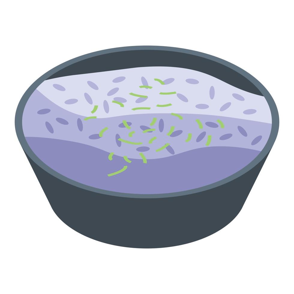 icône de plat de riz classique, style isométrique vecteur