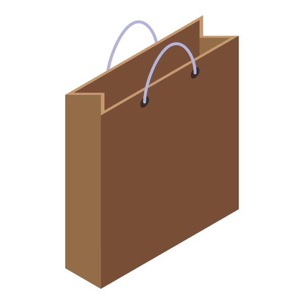 icône de sac en papier de magasin, style isométrique vecteur