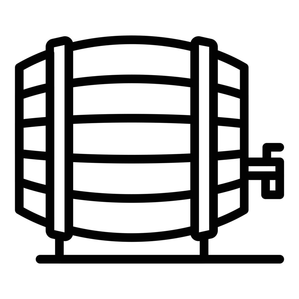 vecteur de contour d'icône de baril de vin. bière en bois