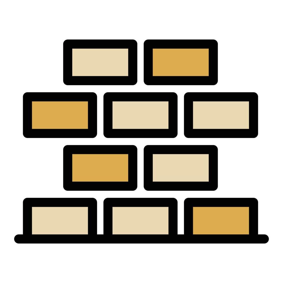 vecteur de contour de couleur icône maçonnerie