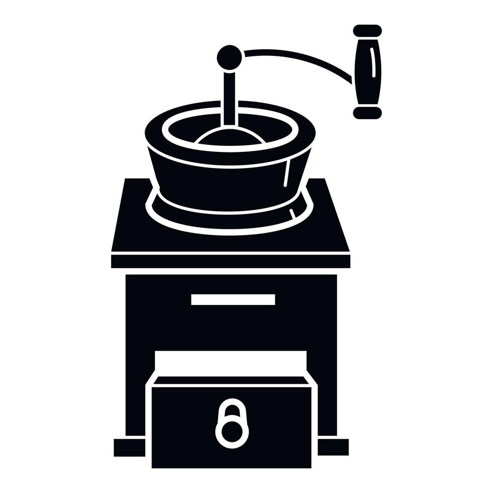 icône de moulin à café en bois, style simple vecteur