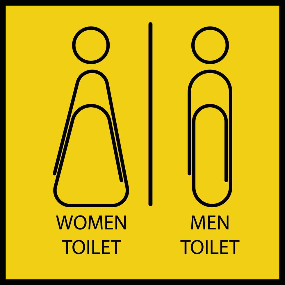 signes de toilette comme épingle à papier, wc, icônes vectorielles, salle de bain vecteur