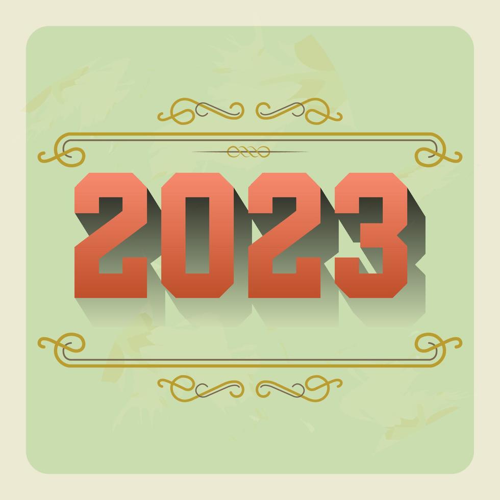 Carte de voeux de nouvel an 2023, carte verte, vecteur pro