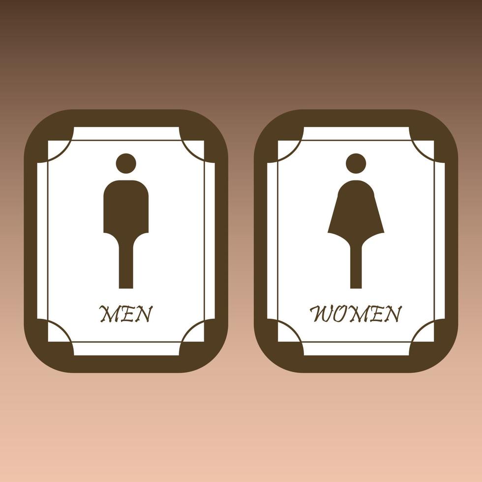 signes de toilette, icônes vectorielles marron, salle de bain vecteur