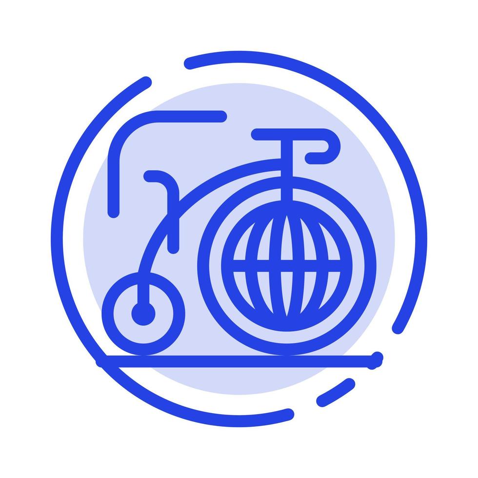 grande inspiration de rêve de vélo icône de ligne en pointillé bleu vecteur