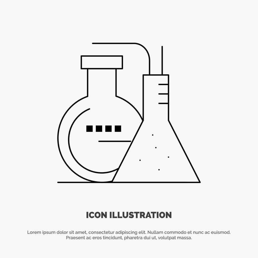 vecteur d'icône de ligne d'énergie de laboratoire de réaction chimique