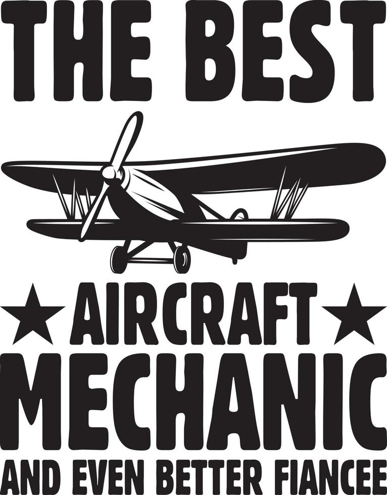 ensemble de conception de chemise de mécanicien d'avion, conception de jeu de typographie vecteur