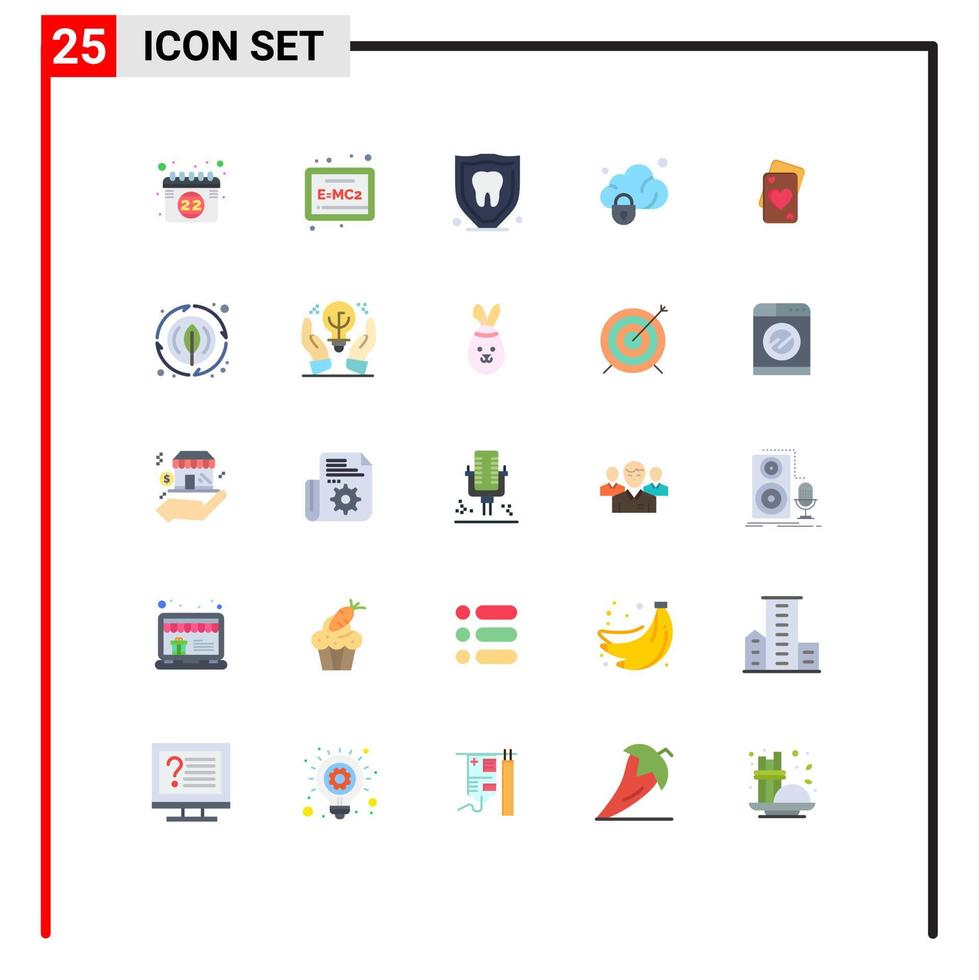 ensemble de 25 symboles d'icônes d'interface utilisateur modernes signes pour la protection de la carte cardiaque éléments de conception vectoriels modifiables gdpr sécurisés vecteur