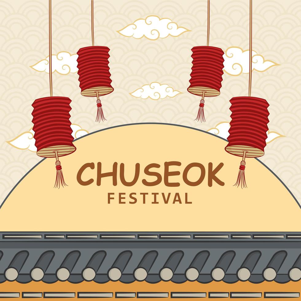 célébration du festival de chuseok vecteur