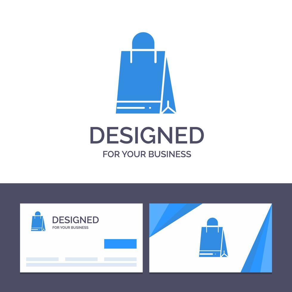 carte de visite créative et modèle de logo sac shopping canada illustration vectorielle vecteur