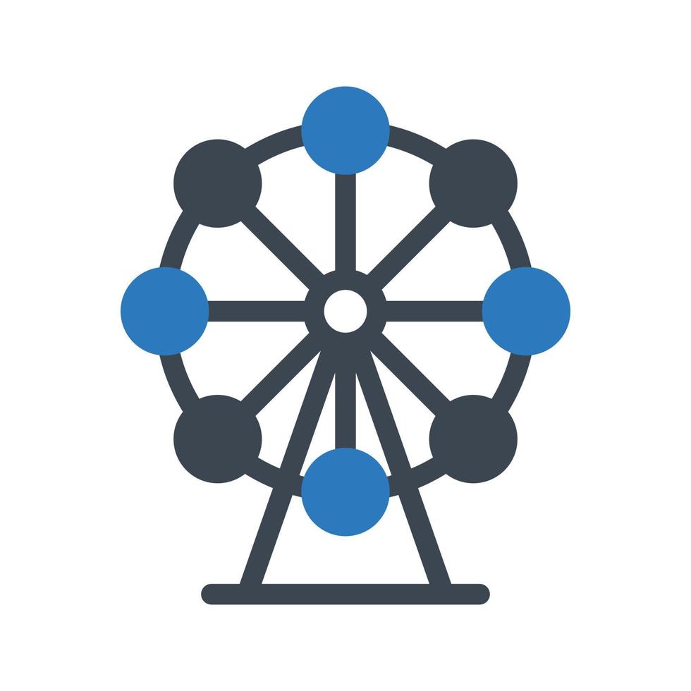 illustration vectorielle de grande roue sur un fond. symboles de qualité premium. icônes vectorielles pour le concept et la conception graphique. vecteur