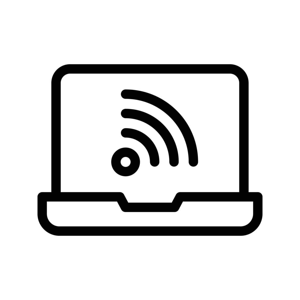 illustration vectorielle wifi pour ordinateur portable sur fond.symboles de qualité premium.icônes vectorielles pour le concept et la conception graphique. vecteur