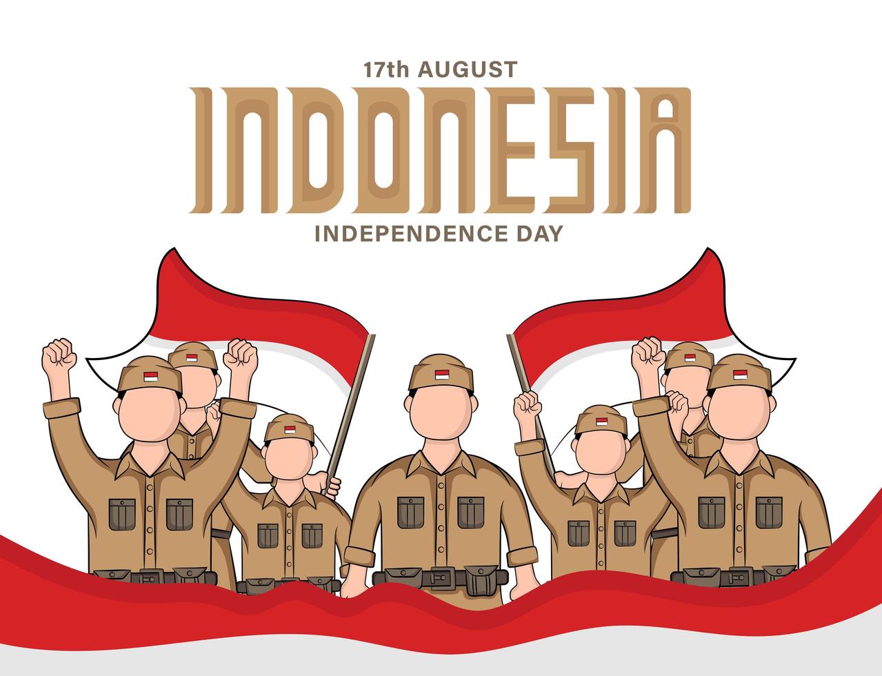 bannière de la fête de l'indépendance de l'indonésie vecteur