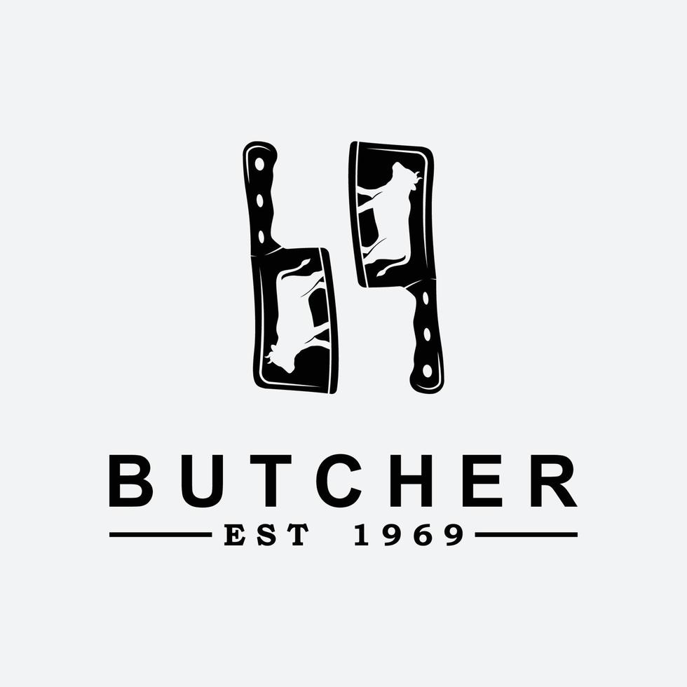 vecteur de logo de boucher avec modèle de slogan