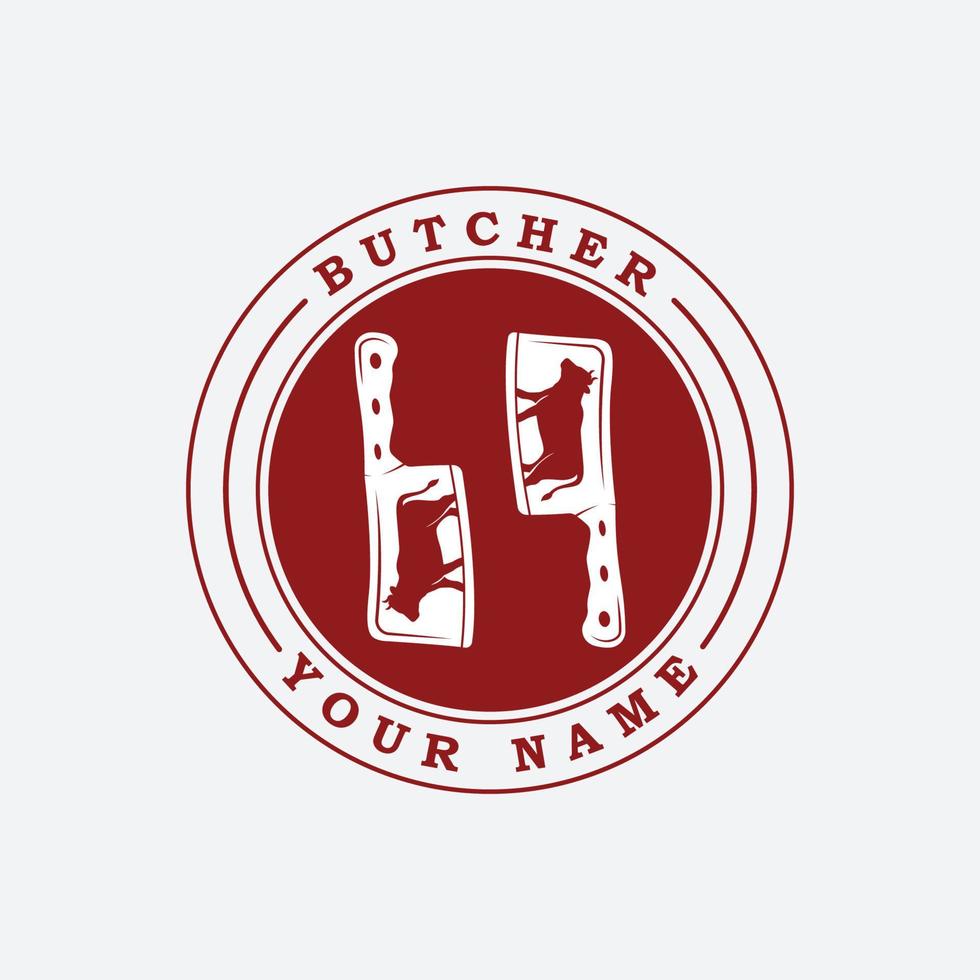 vecteur de logo de boucher avec modèle de slogan