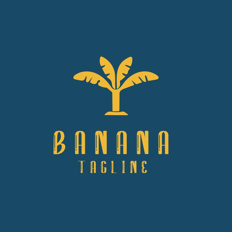 création de logo de banane d'arbre de style plat. vecteur