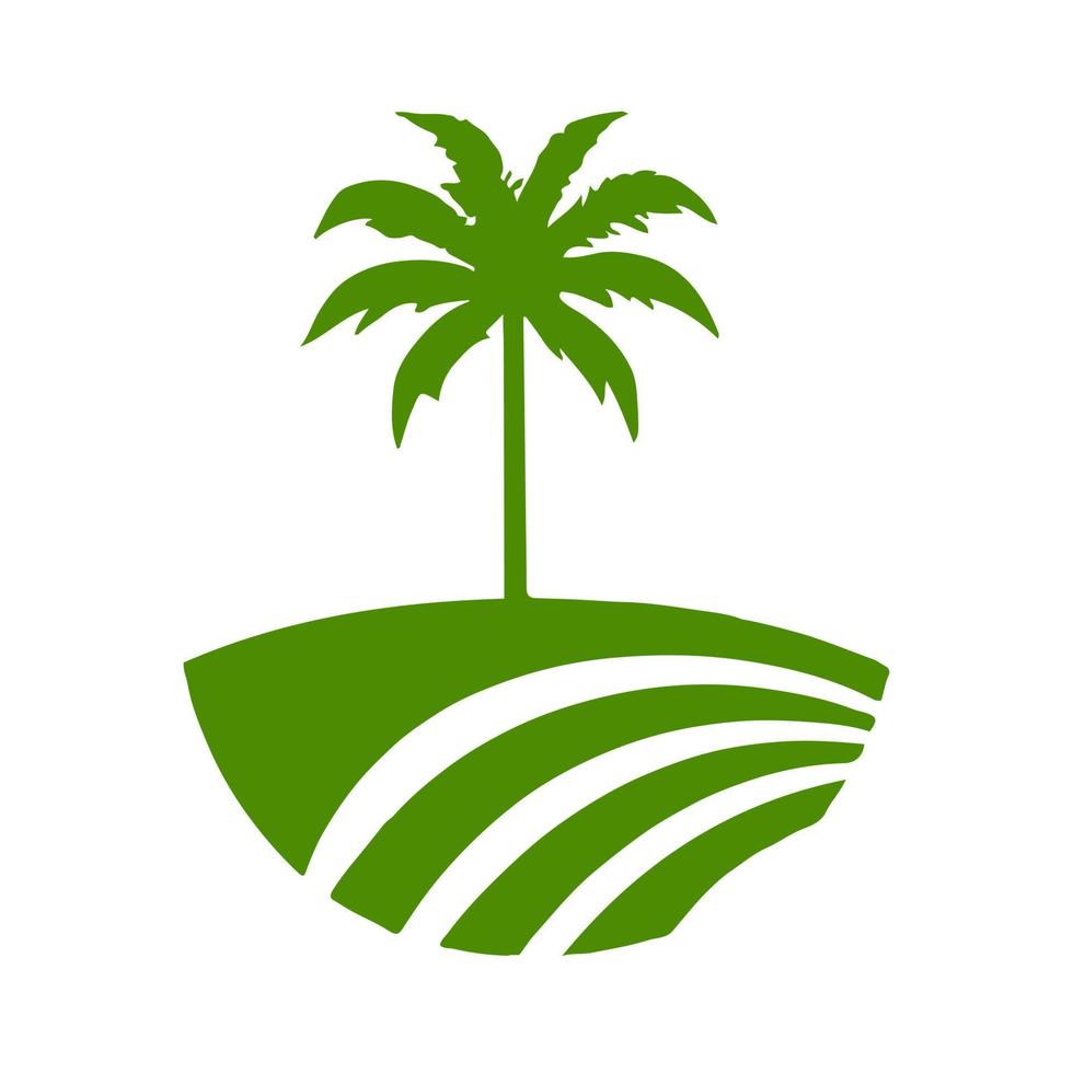 création de logo de banane d'arbre de style plat. vecteur