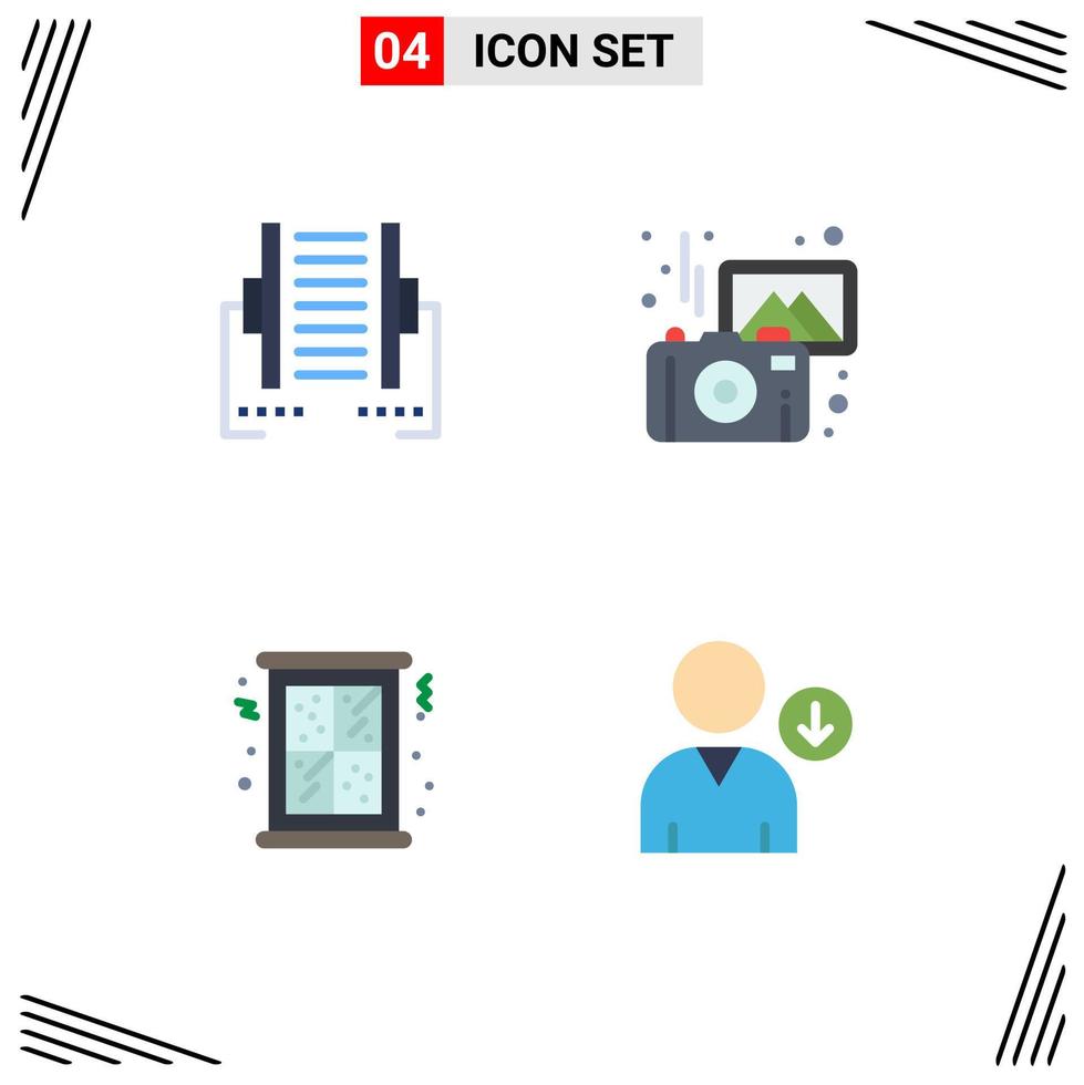 pack d'icônes vectorielles stock de 4 signes et symboles de ligne pour les éléments de conception vectoriels modifiables de la fenêtre de photographie numérique de noël de l'ordinateur vecteur