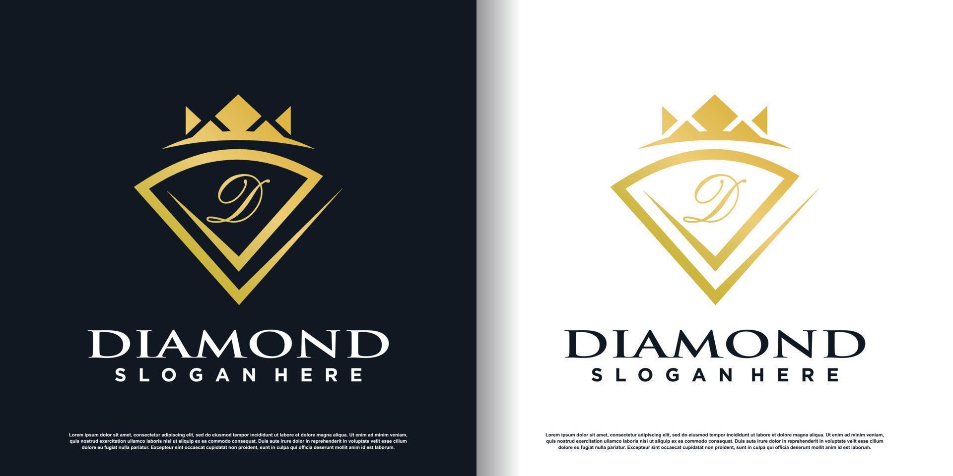 vecteur de conception de logo diamant avec vecteur premium de concept créatif