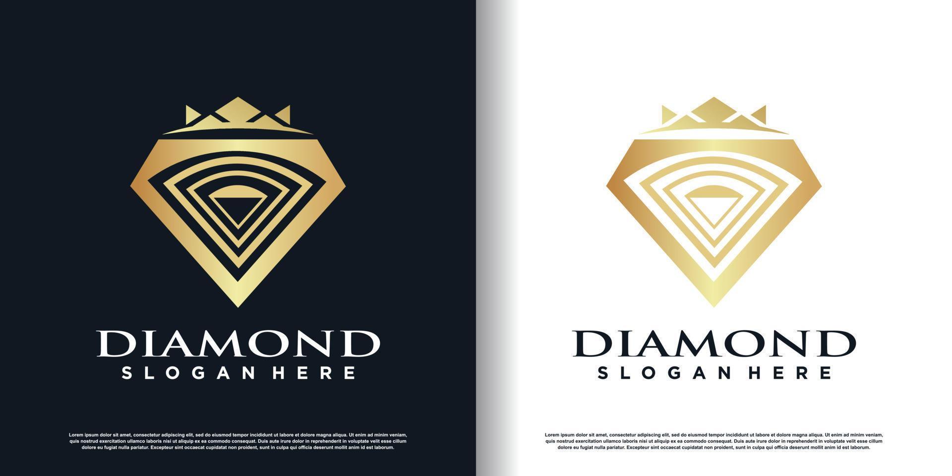 vecteur de conception de logo diamant avec vecteur premium de concept créatif