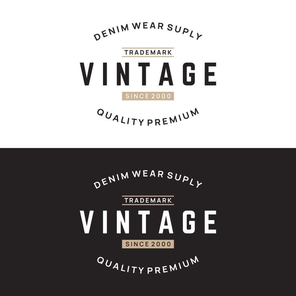 modèle d'éléments de typographie hipster rétro pour magasin de vêtements, café, magasin de bière, restaurant, entreprise, étiquette, affiche, marque vintage. vecteur