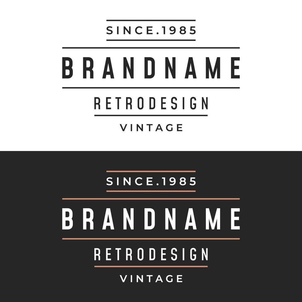 modèle d'éléments de typographie hipster rétro pour magasin de vêtements, café, magasin de bière, restaurant, entreprise, étiquette, affiche, marque vintage. vecteur