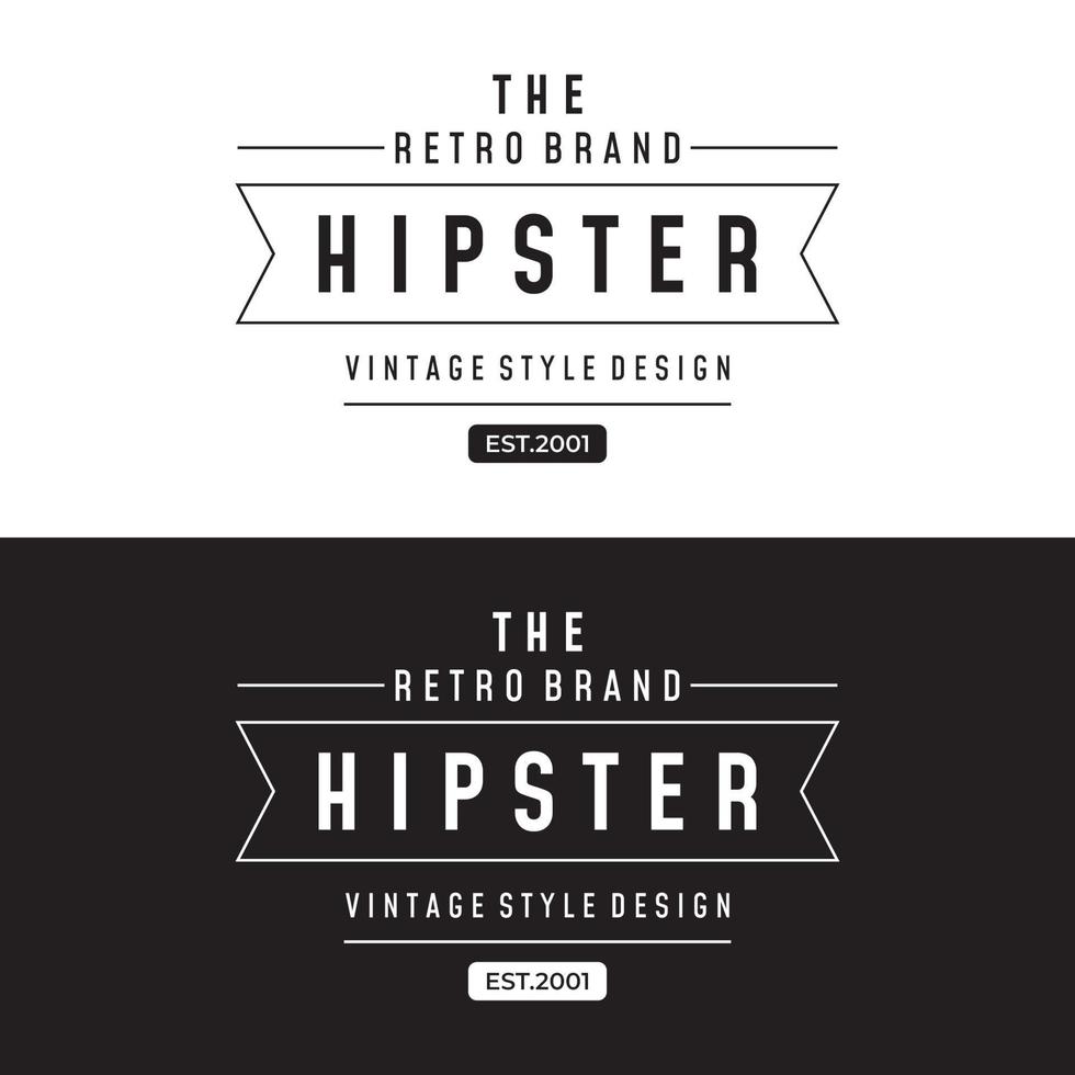 modèle d'éléments de typographie hipster rétro pour magasin de vêtements, café, magasin de bière, restaurant, entreprise, étiquette, affiche, marque vintage. vecteur