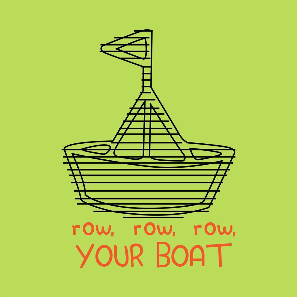 croquis dessiné à la main d'un bateau en papier, illustration de style doodle vecteur