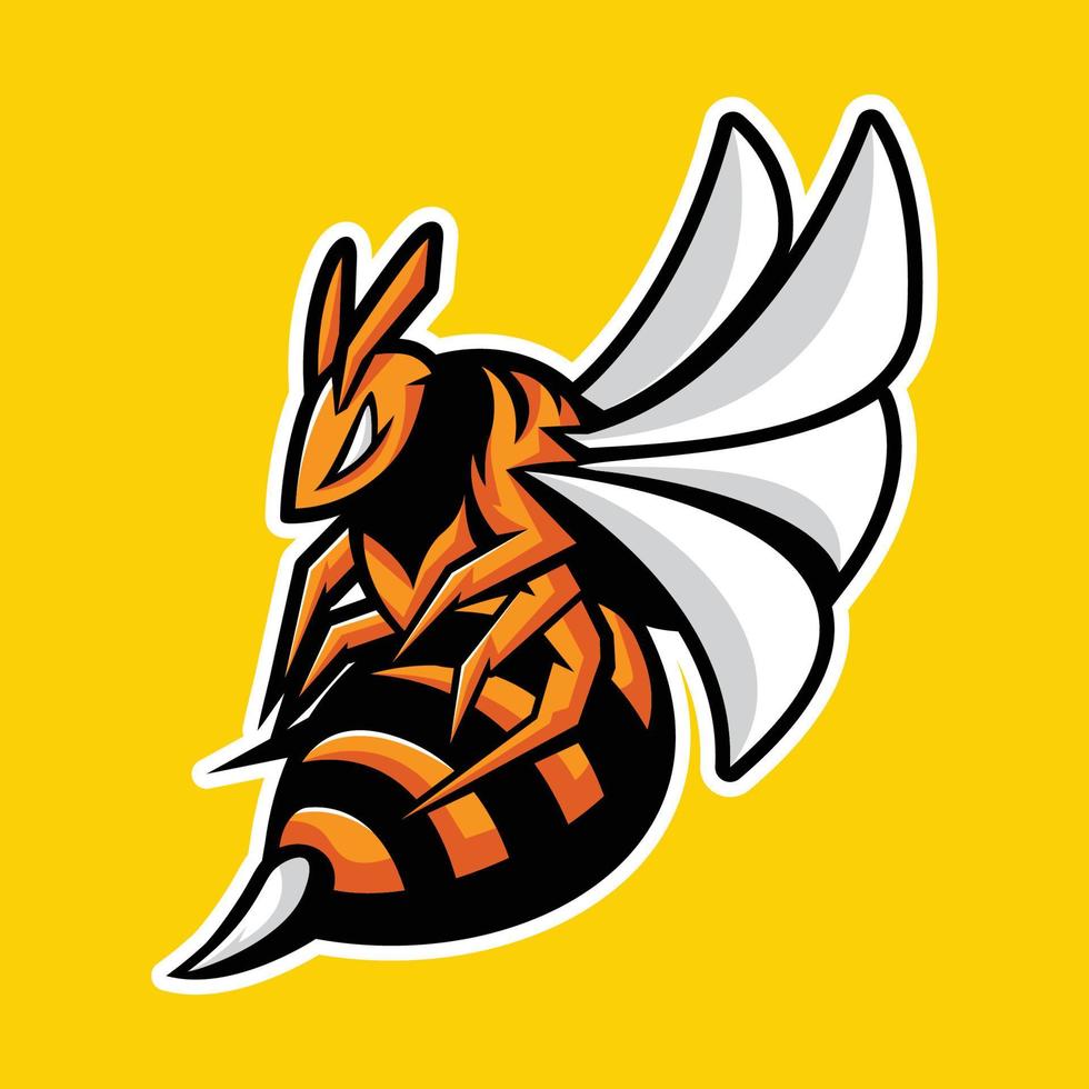 illustration d'icône de dessin animé de logo de mascotte d'abeille vecteur