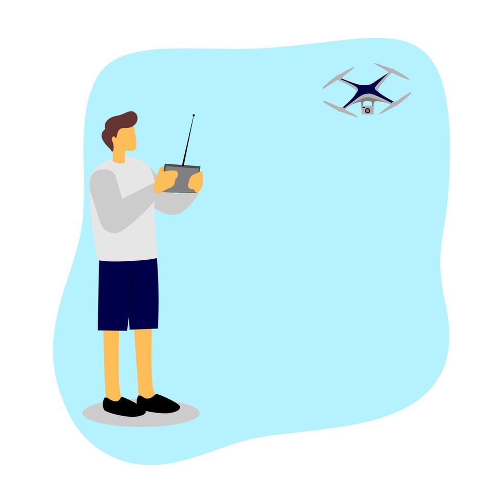 conception d'illustration vectorielle de personne jouant au drone vecteur