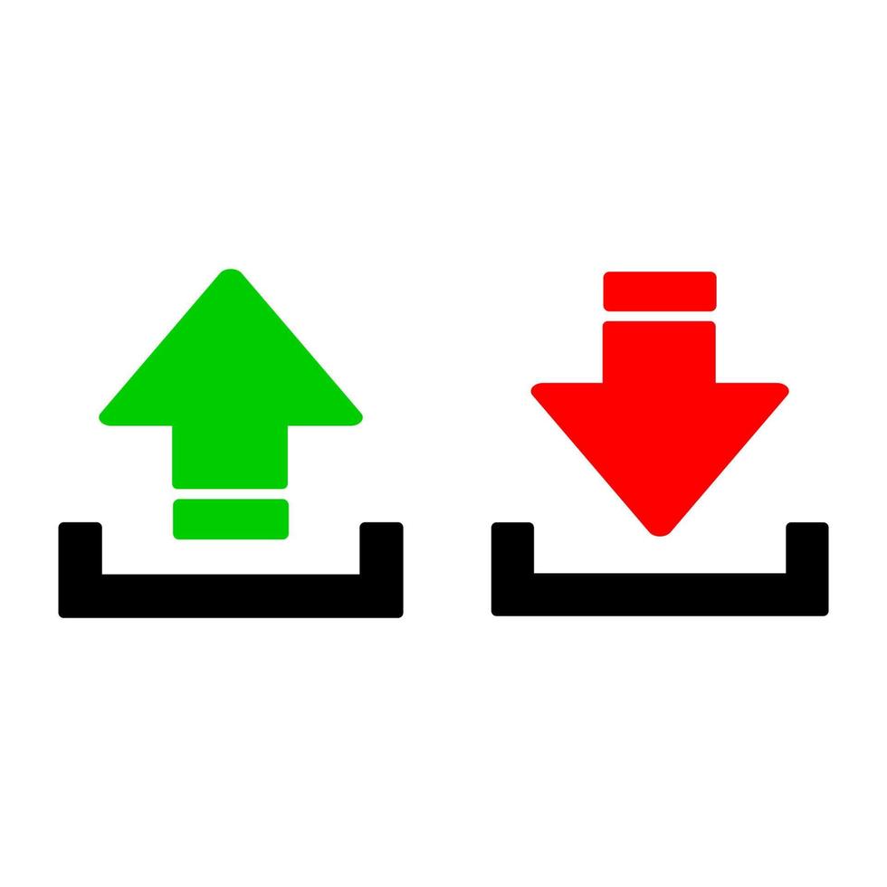 conception de vecteur d'icône de flèche haut et bas pour le téléchargement et le téléchargement