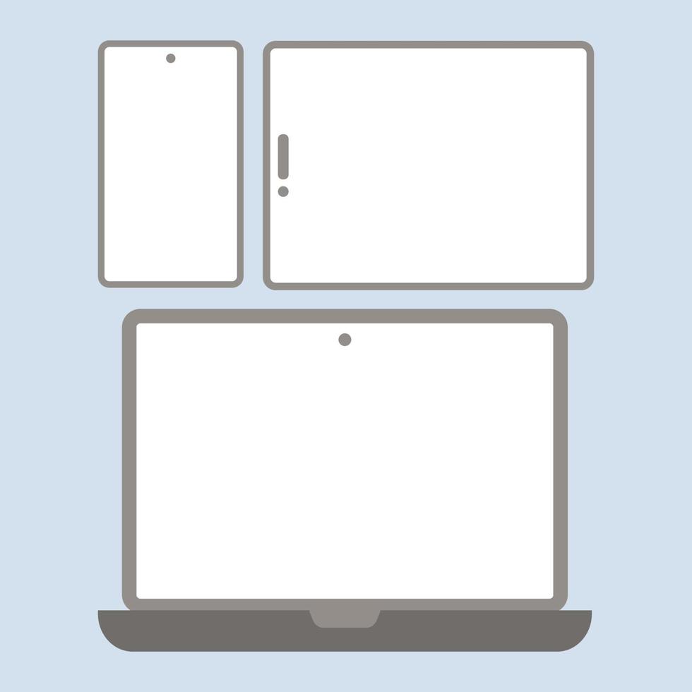 ensemble d'illustrations vectorielles modernes pour smartphone, tablette et ordinateur portable vecteur