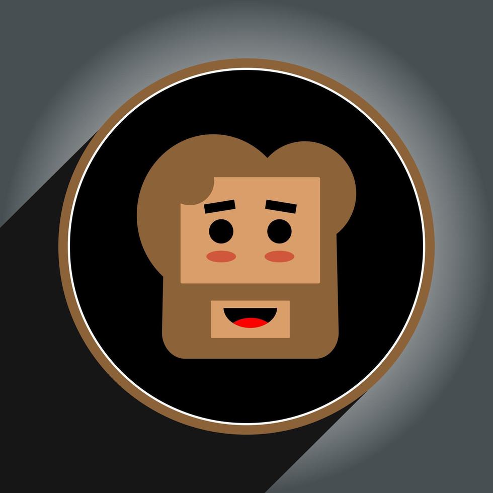 style plat de conception de tête d'avatar de dessin animé en cercle.profil icône vecteur pro.