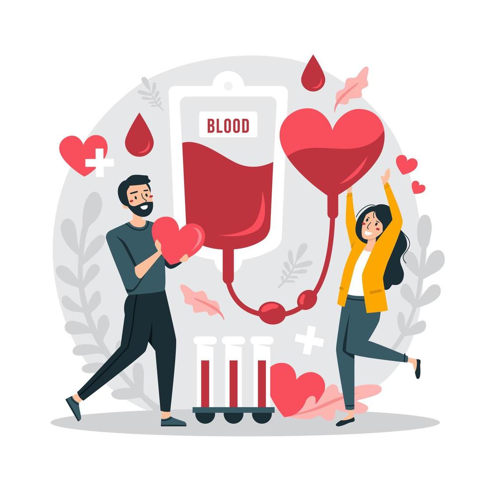 illustration de concept de sensibilisation au don de sang vecteur