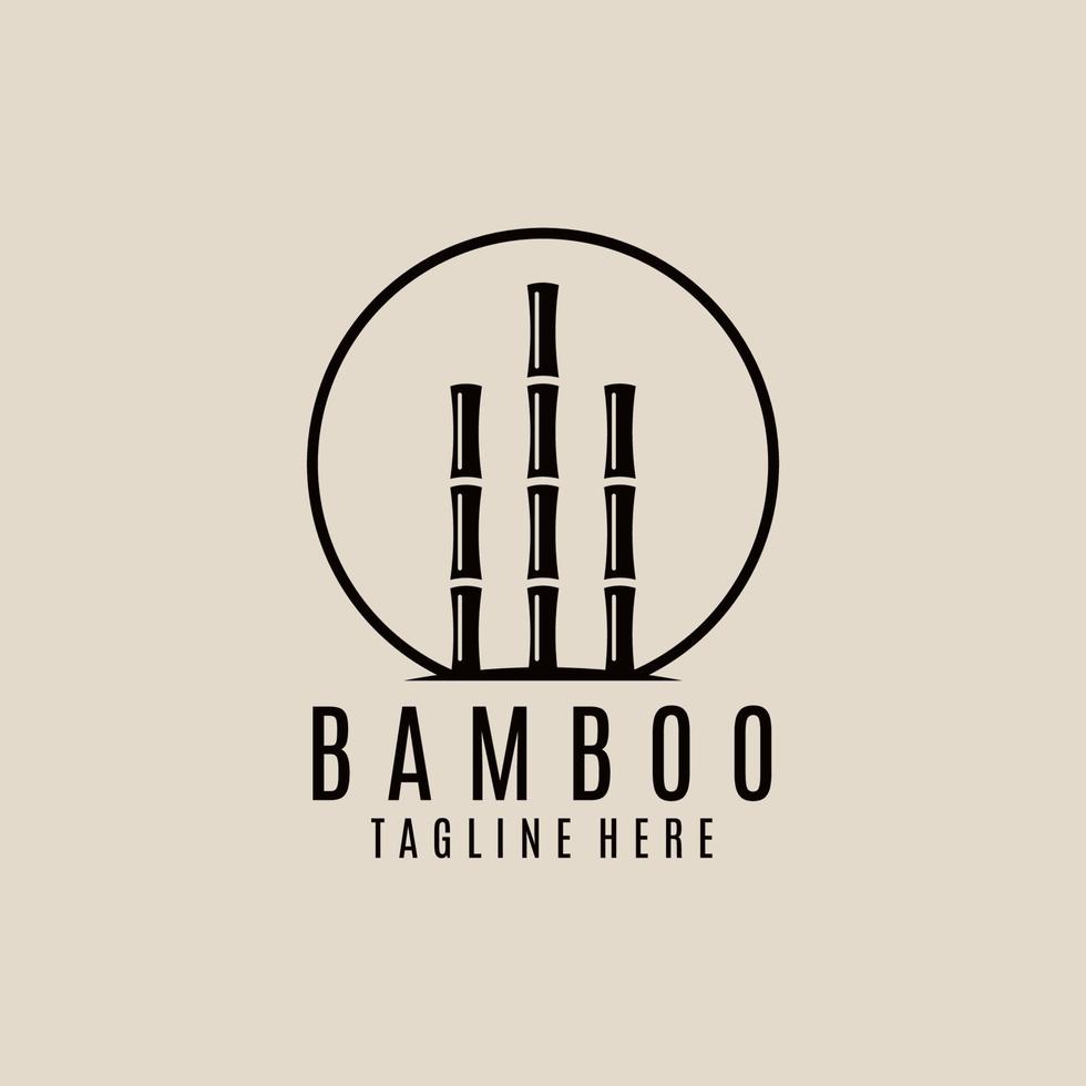 logo, icône et symbole vintage en bambou, avec illustration vectorielle emblème vecteur