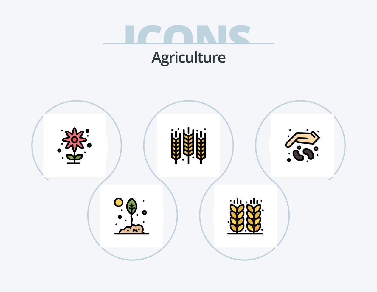 pack d'icônes remplies de ligne d'agriculture 5 conception d'icônes. cultiver. l'eau. agriculture. Lac. agriculture vecteur