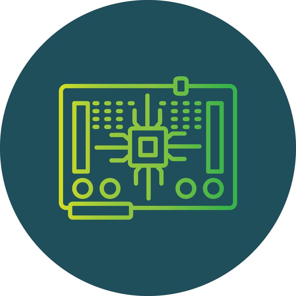 conception d'icône créative de carte de circuit imprimé vecteur