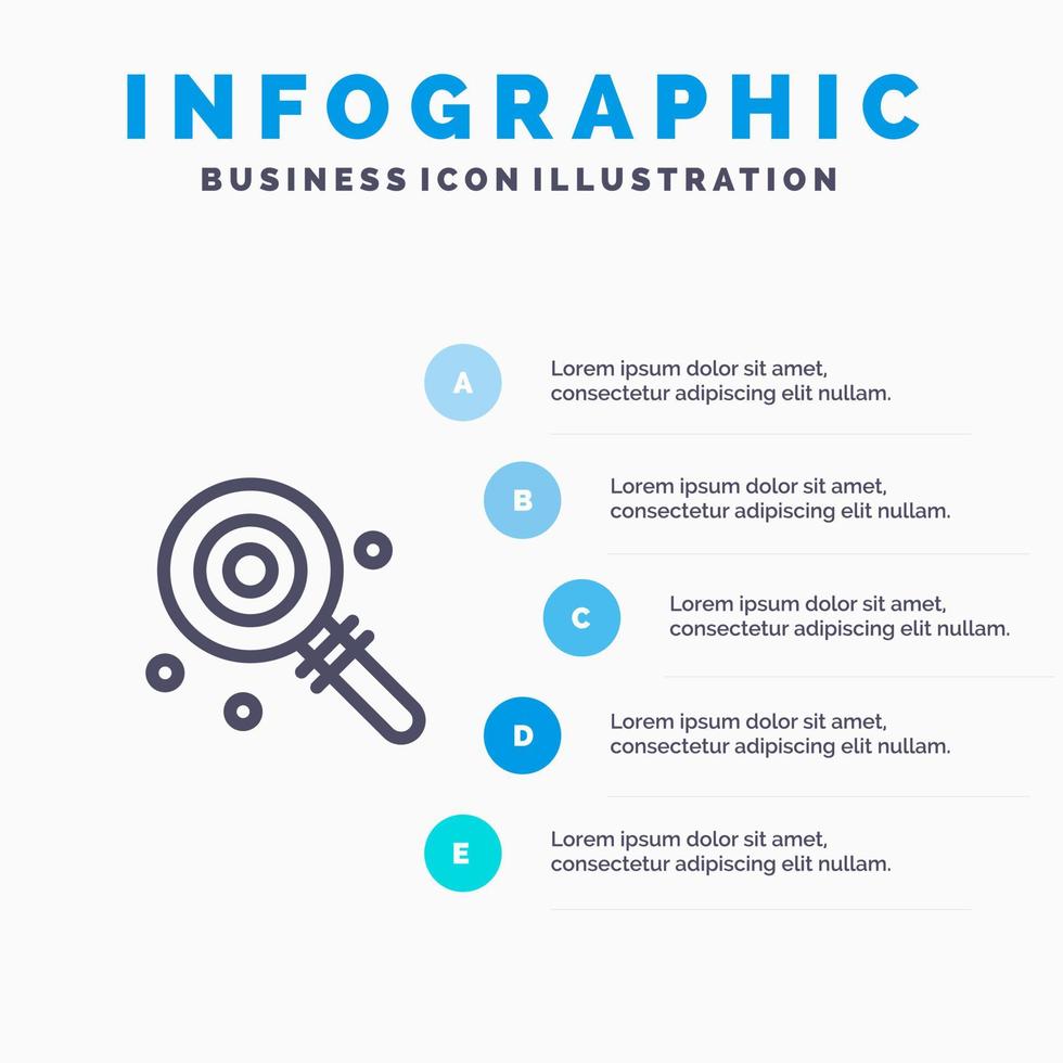 bonbon sucette sucette modèle d'infographie bleu doux modèle d'icône de ligne vectorielle en 5 étapes vecteur