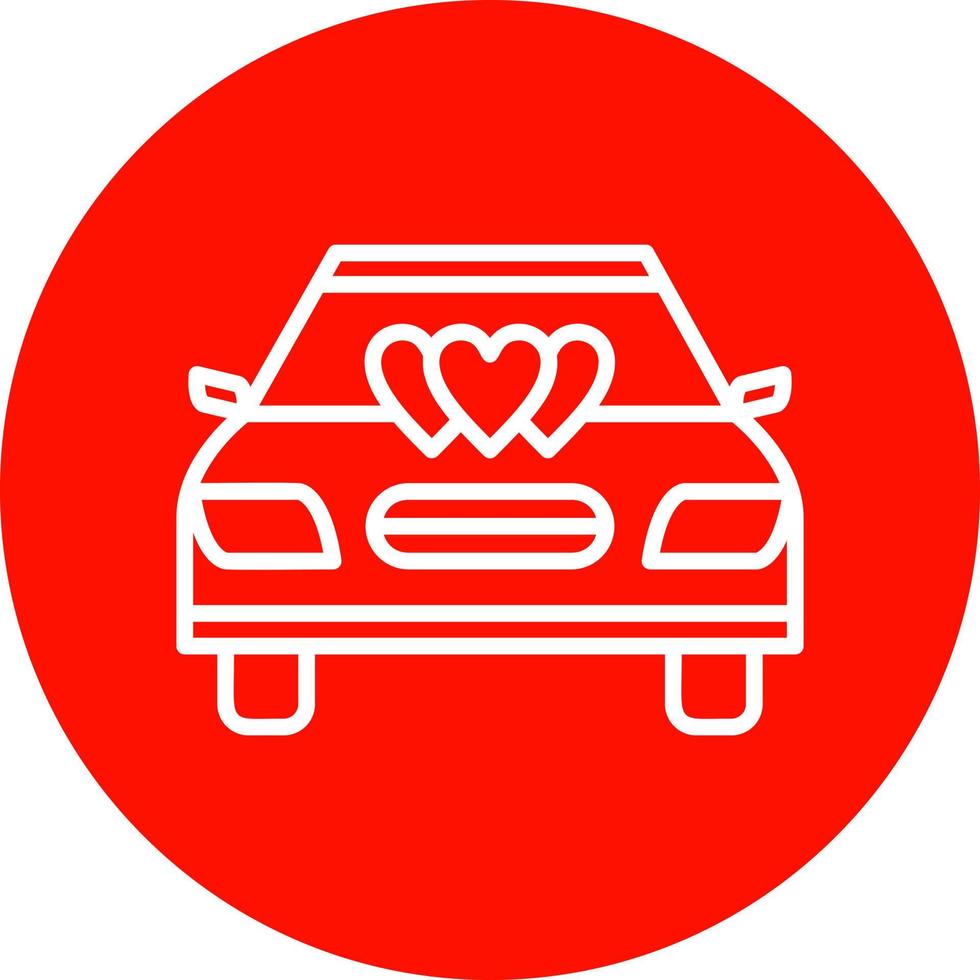 conception d'icône de vecteur de voiture de mariage