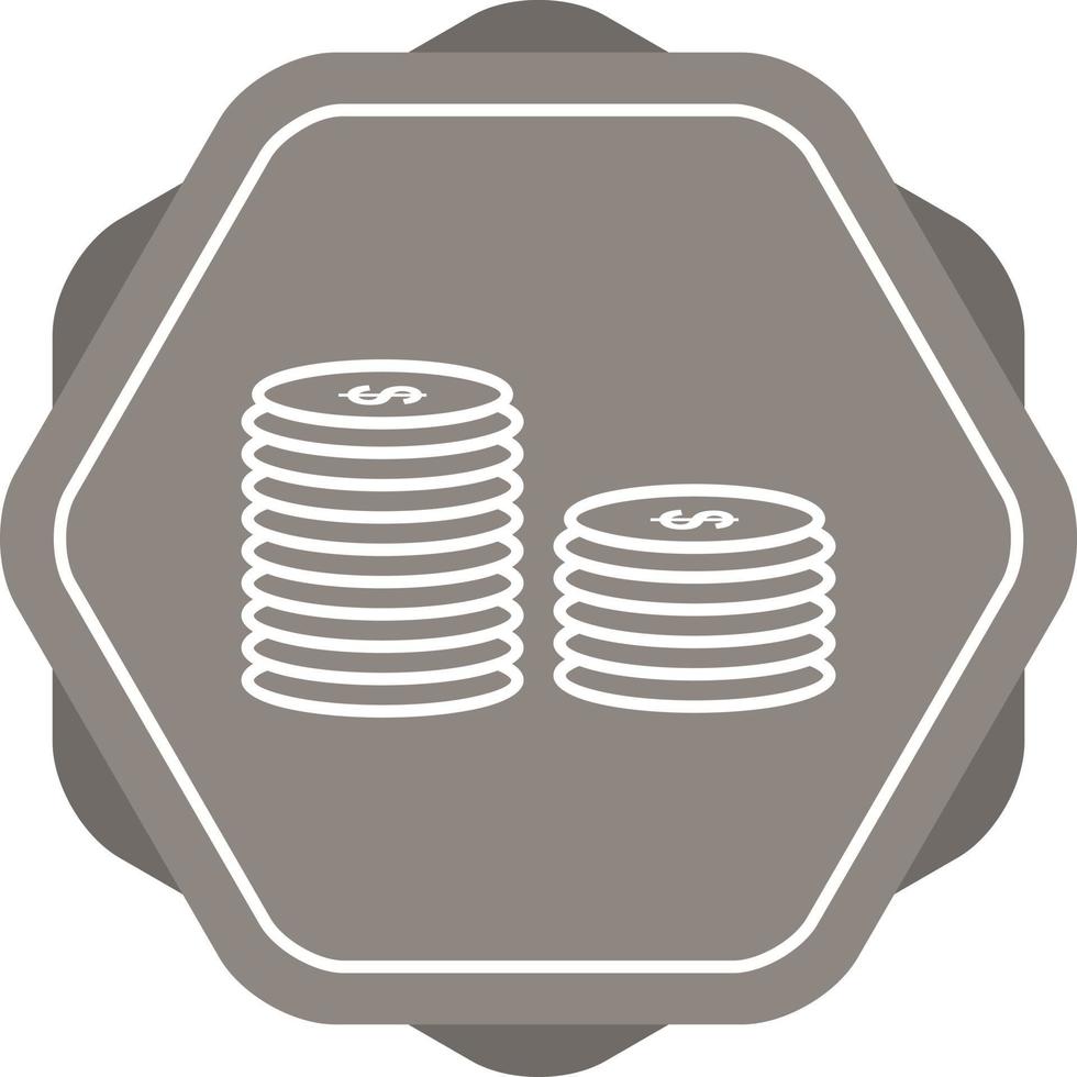 pile d'icône de ligne de pièces de monnaie vecteur