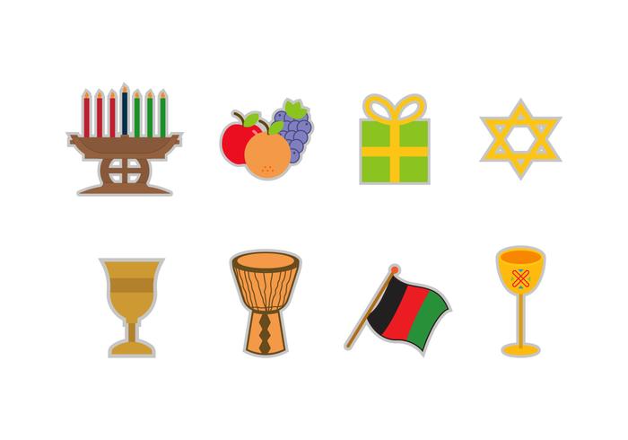 Icônes vectorielles gratuites de Kwanzaa vecteur