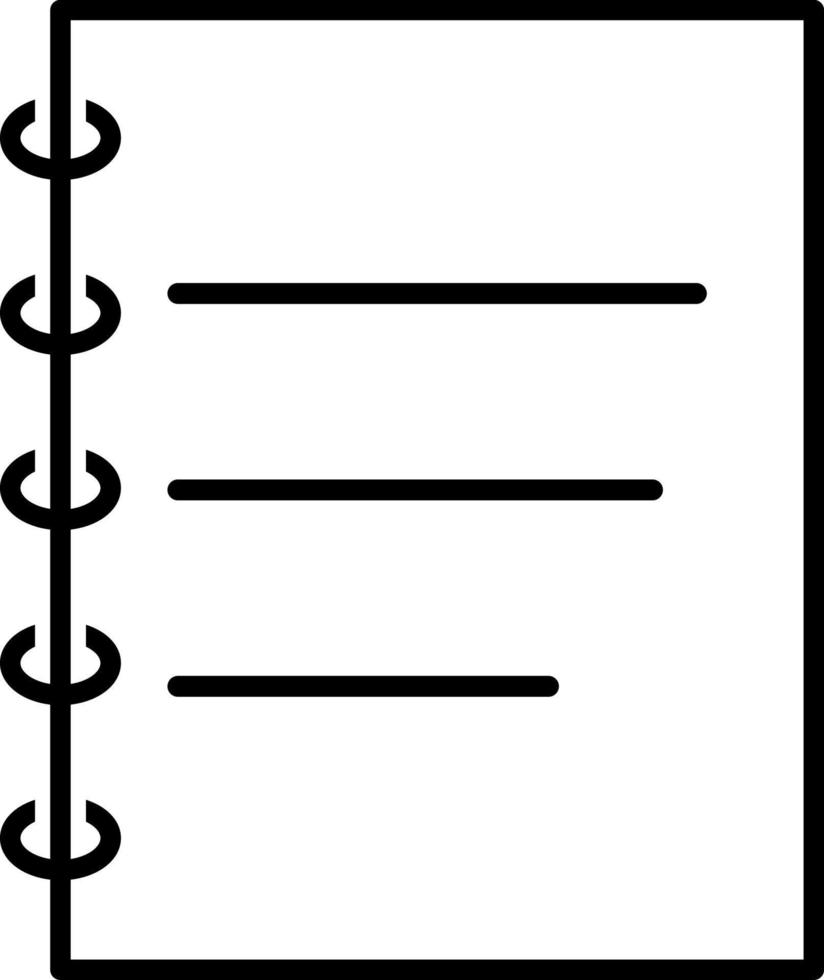 icône de ligne de bloc-notes vecteur