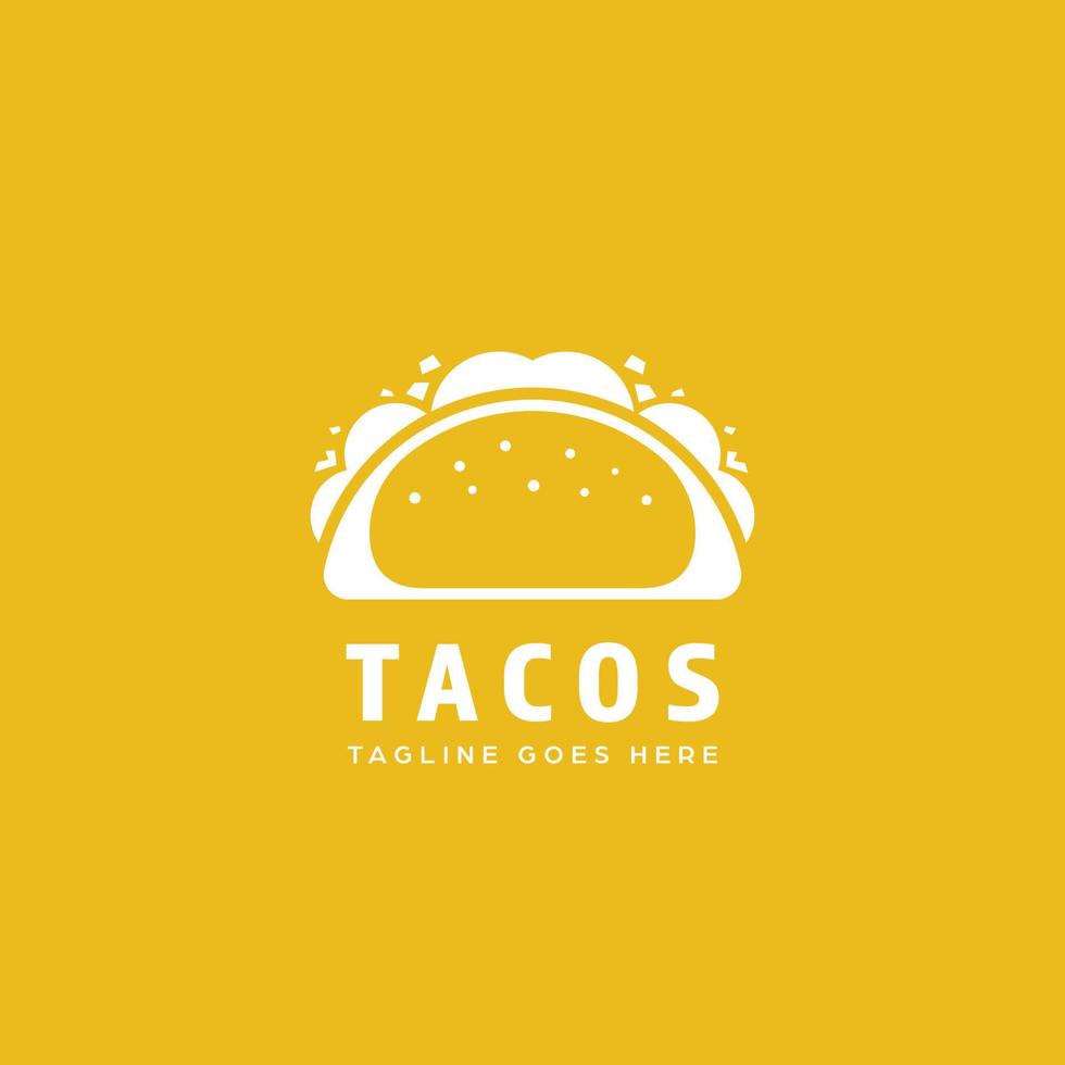 icône du logo jaune tacos mexicains vecteur